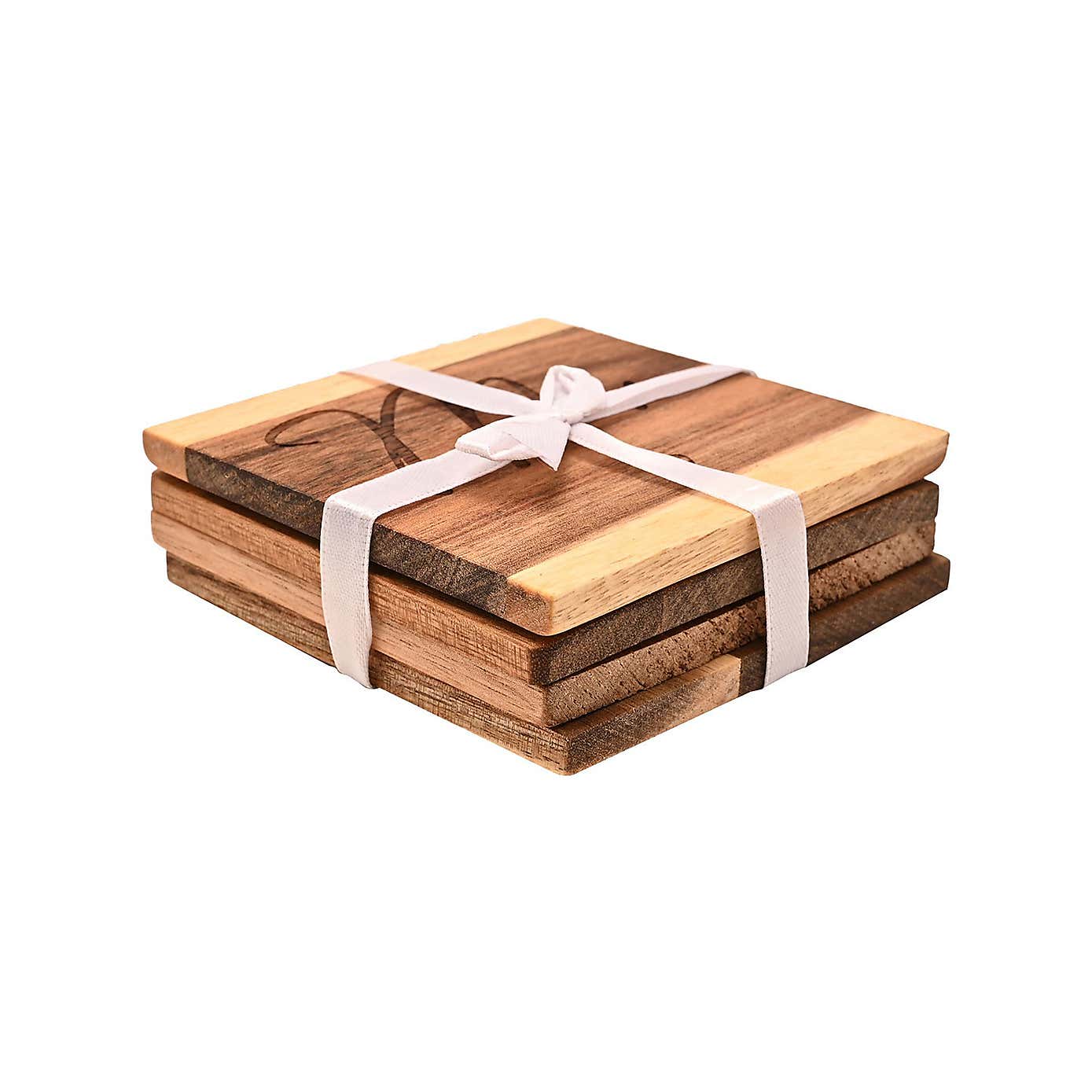 Amore Set of 4 Wooden Coaster Set