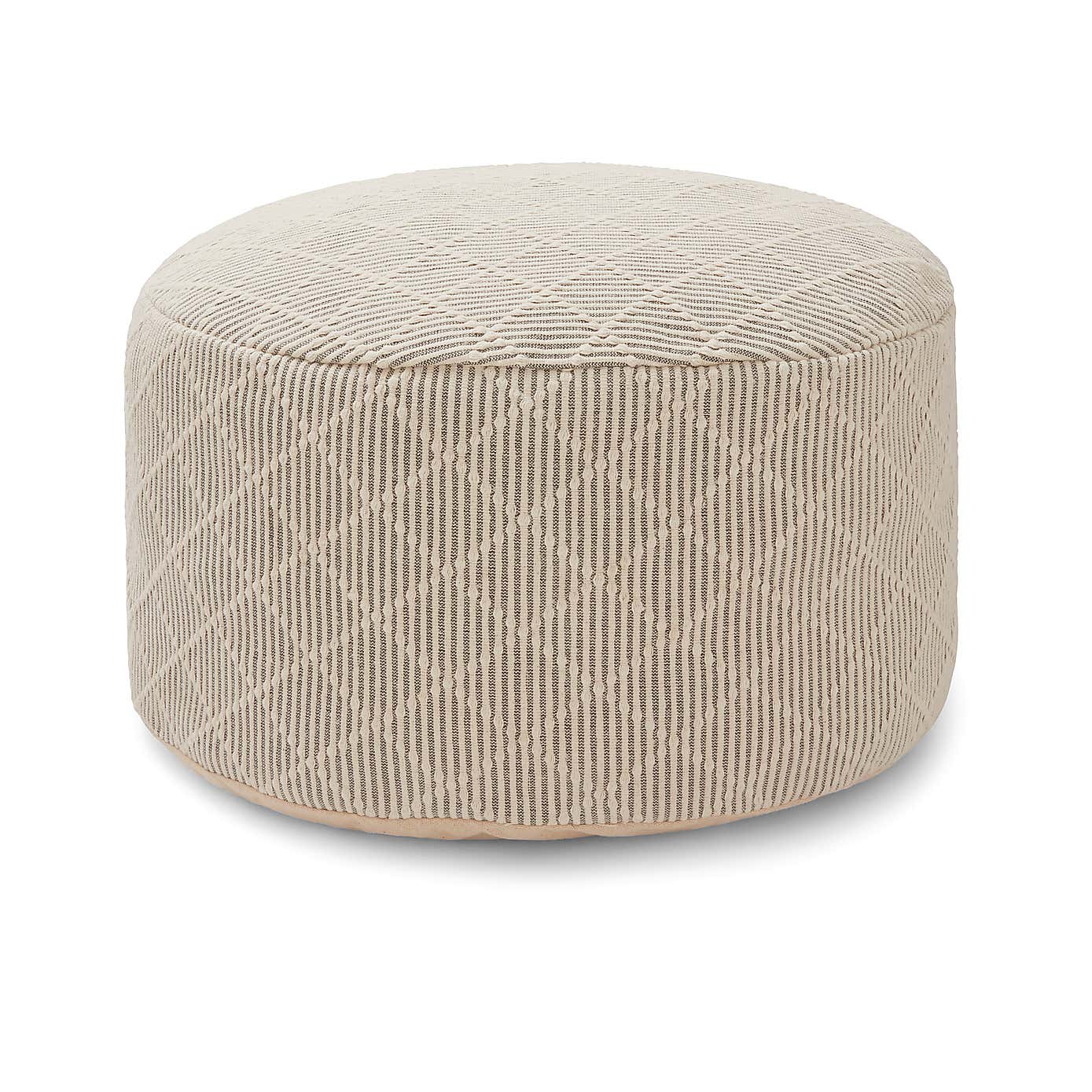 Tufted Diamond Natural Pouffe