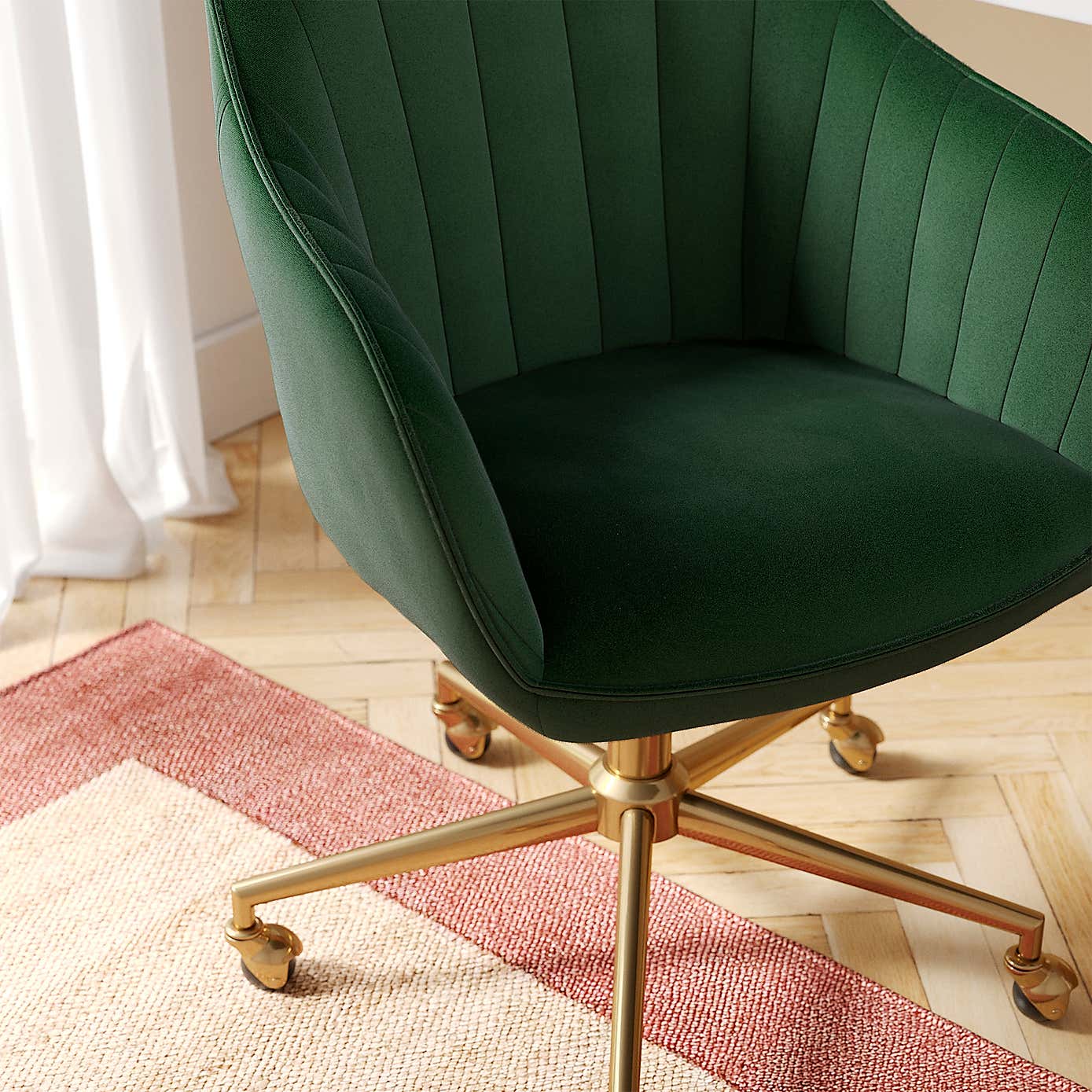 Connie Pleated Velvet Office Chair