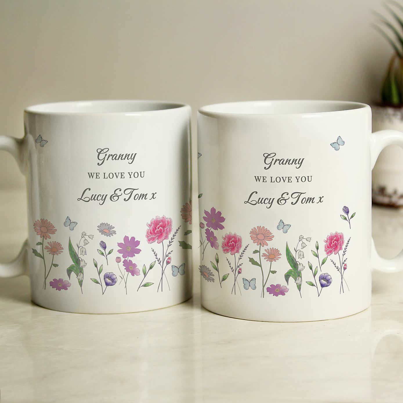 Personalised Wild Flowers Ceramic Mug