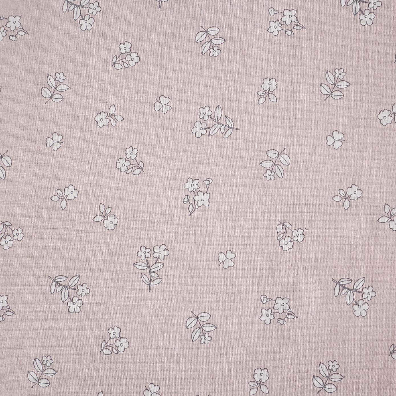 Ditsy Bunny Pink 100% Cotton Reversible Cot Bed Duvet Cover and Pillowcase Set