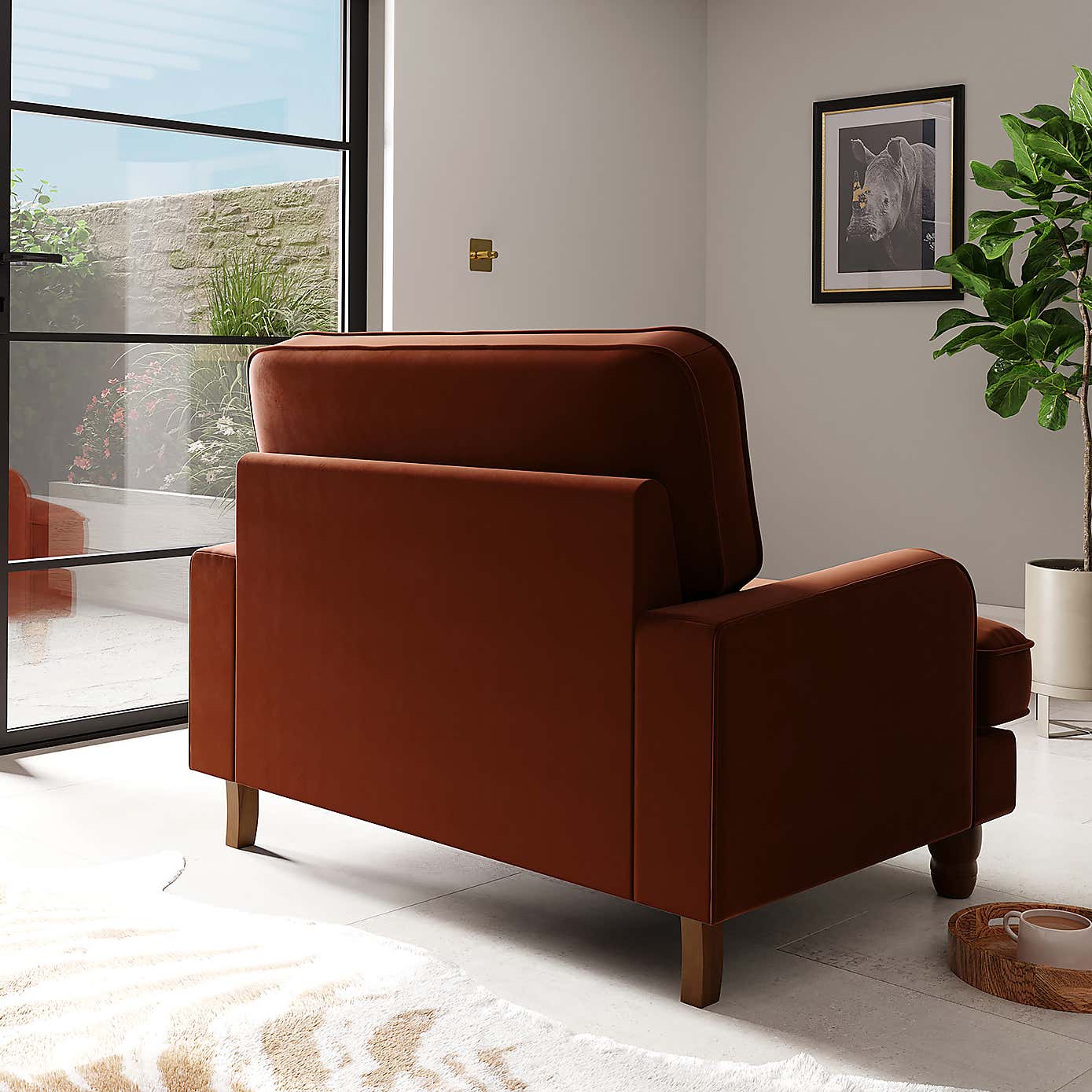 Beatrice Matte Velvet Snuggle Chair