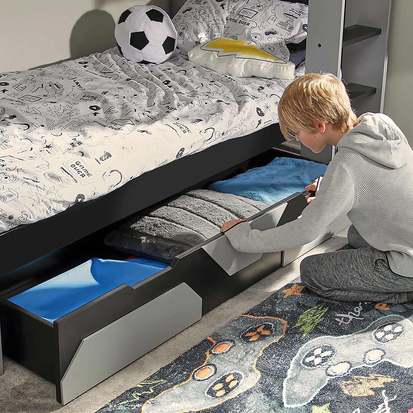 X Rocker Battalion Gaming Bunk Bed with Trundle