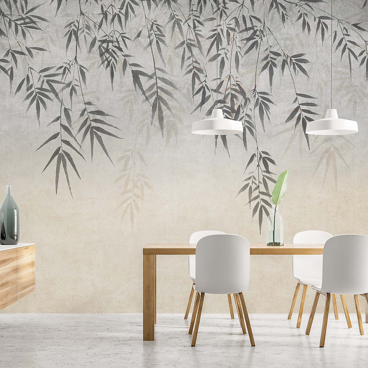 Ombre Leaf Mural