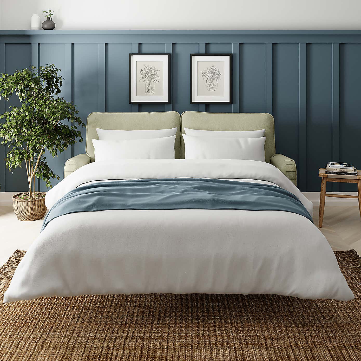 Beatrice Tonal Chenille 3 Seater Double Sofa Bed