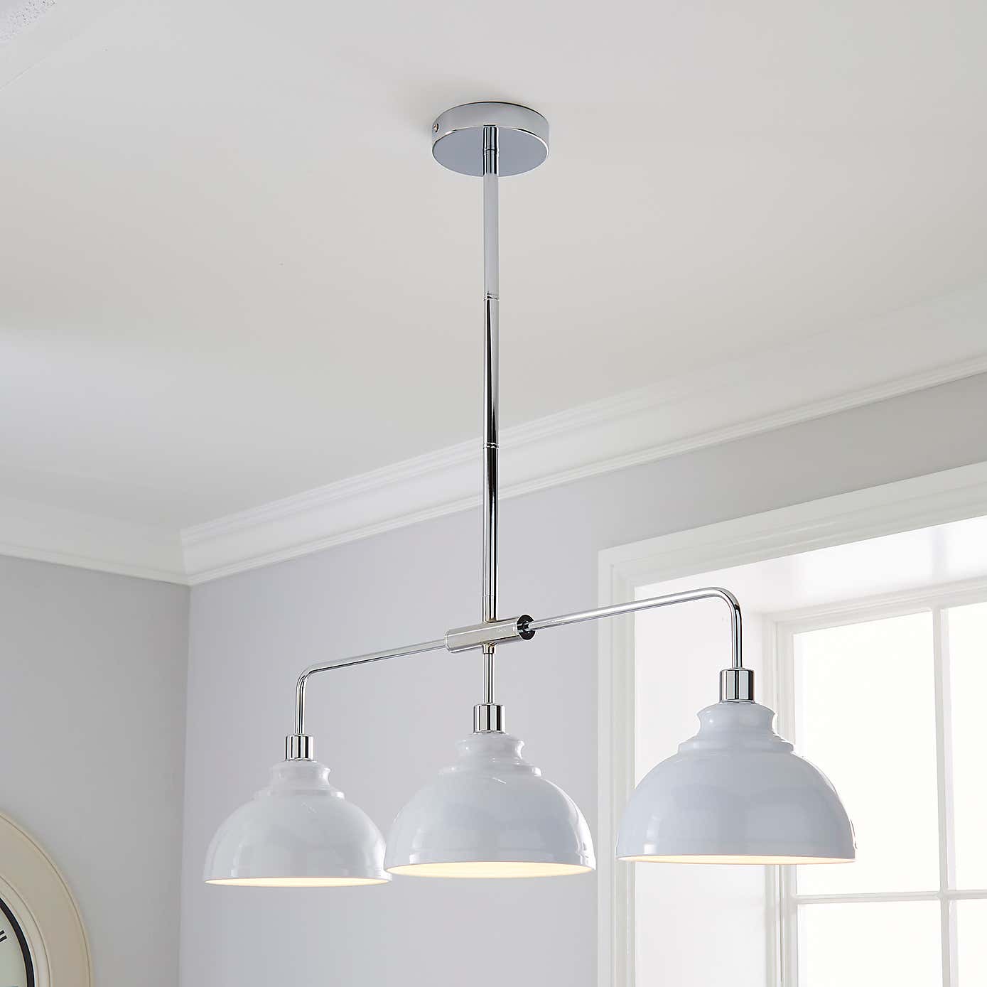 Galley 3 Light Bar White Diner Ceiling Fitting