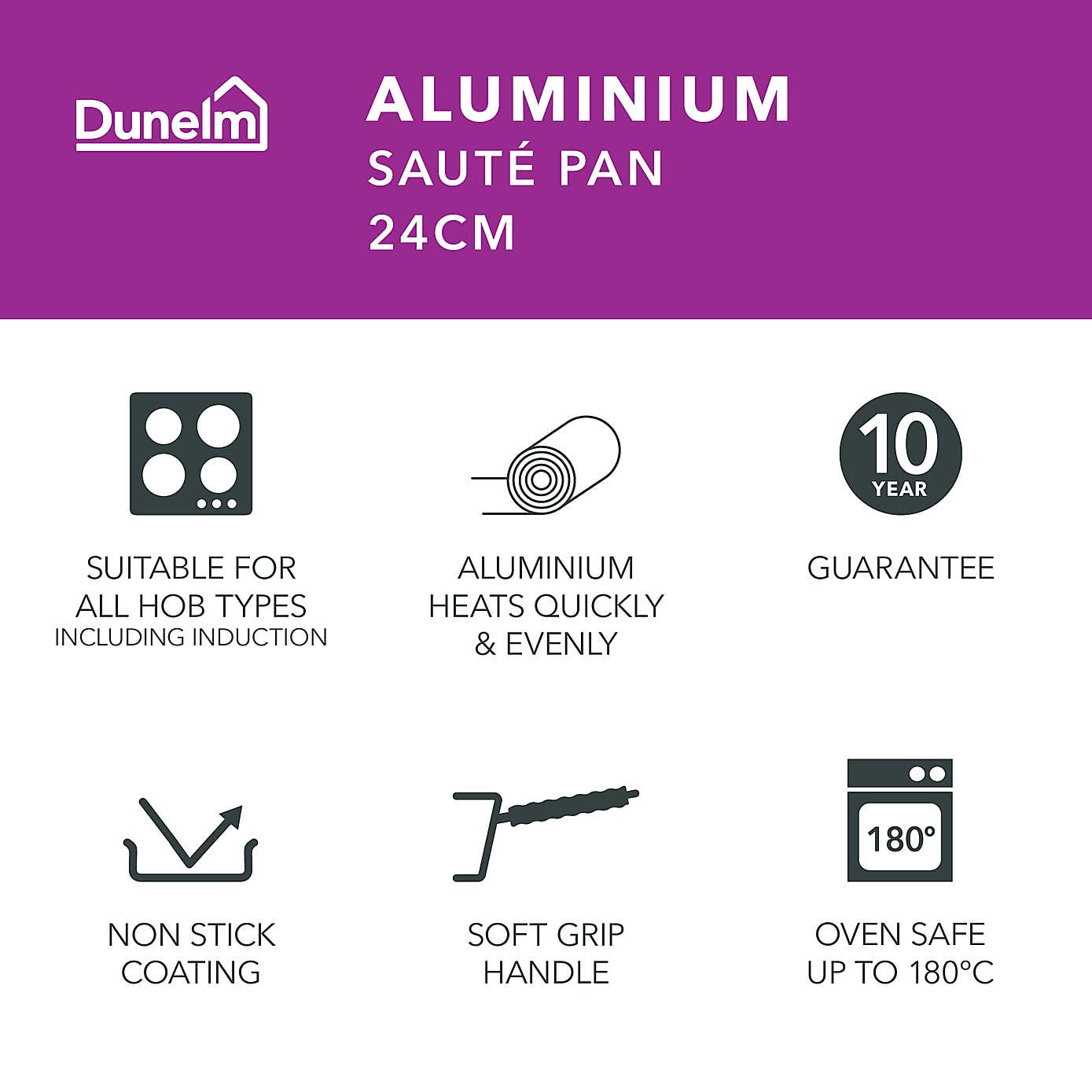 Non-Stick Aluminium Saute Pan, 24cm