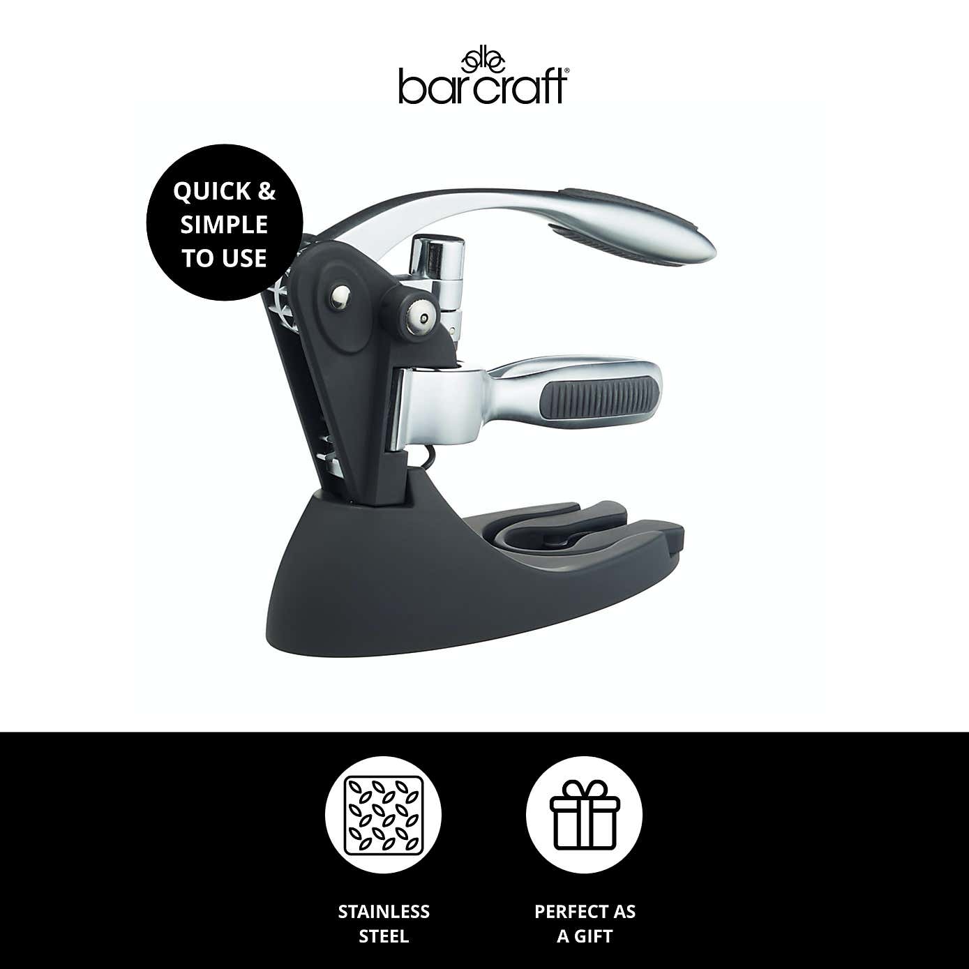 BarCraft Lever-Arm Corkscrew Set