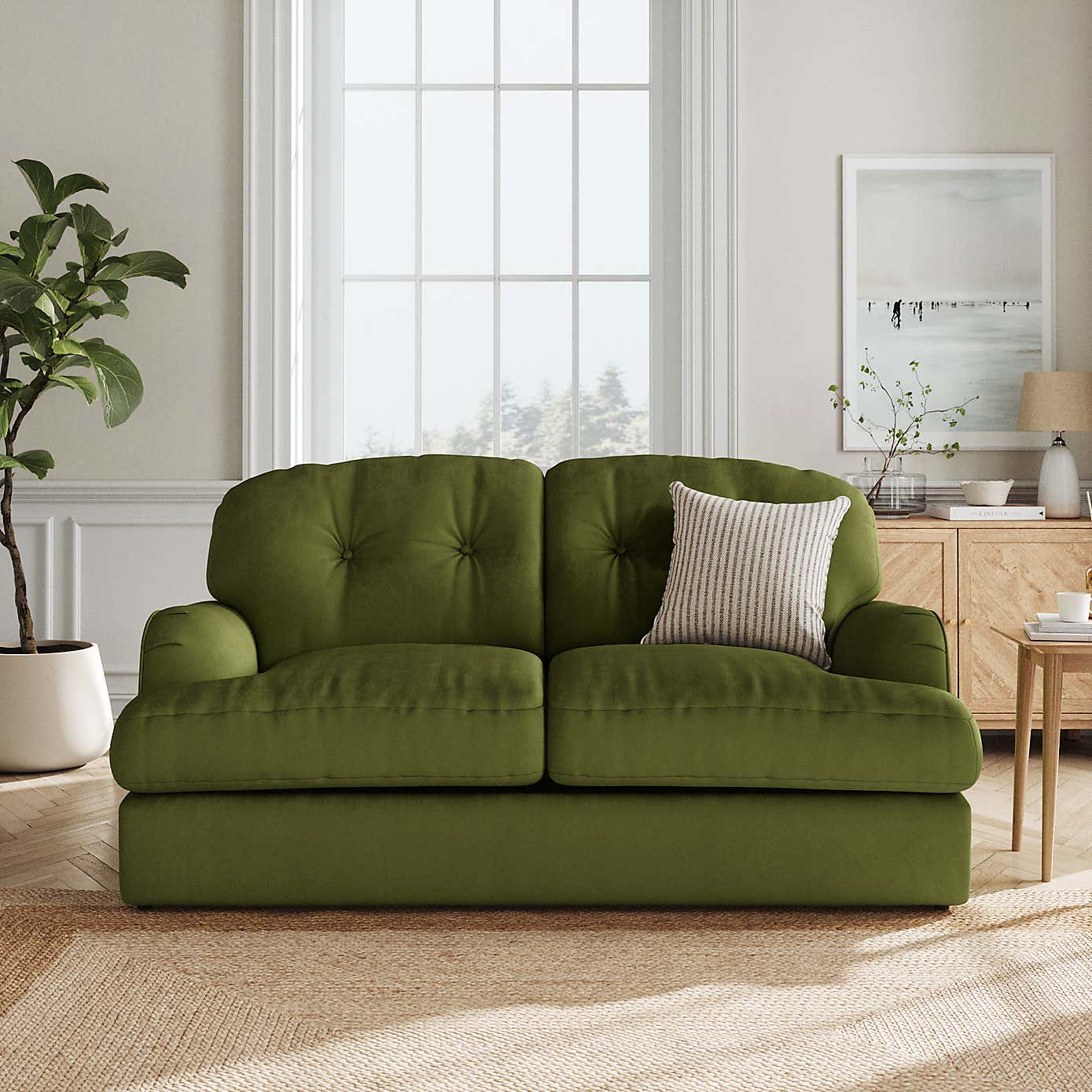 Martha Matte Plush Velvet 2 Seater Double Sofa Bed