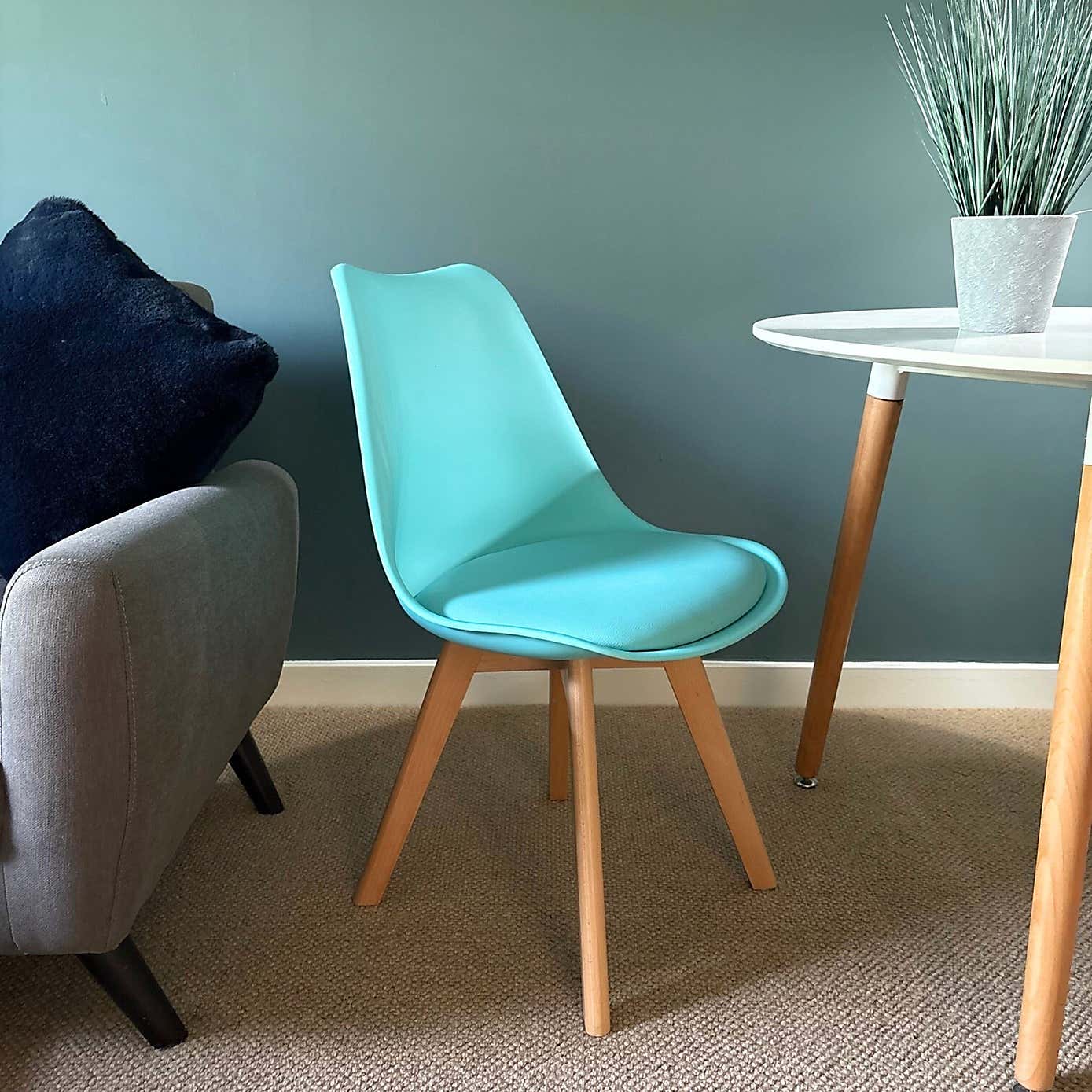 Fusion Living Soho Plastic Dining Chair with Squared Legs