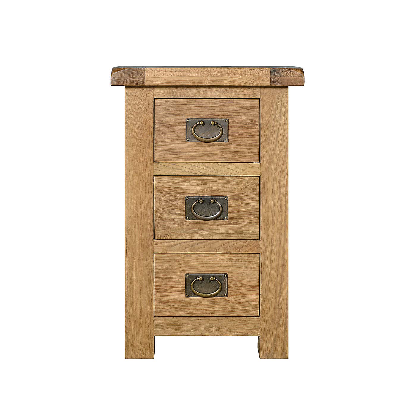 Aylesbury Oak Wide 3 Drawer Bedside Table