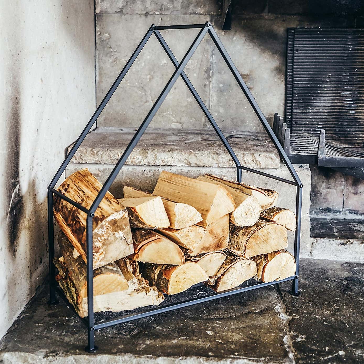 Black 65cm House Log Holder