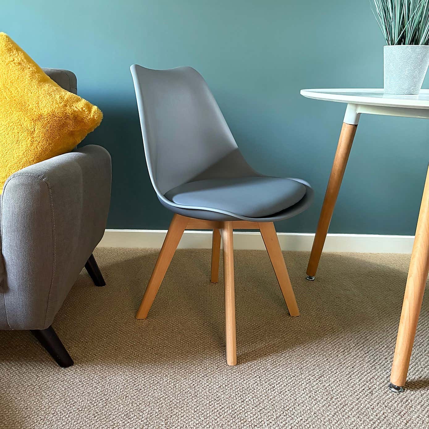 Fusion Living Soho Plastic Dining Chair with Squared Legs