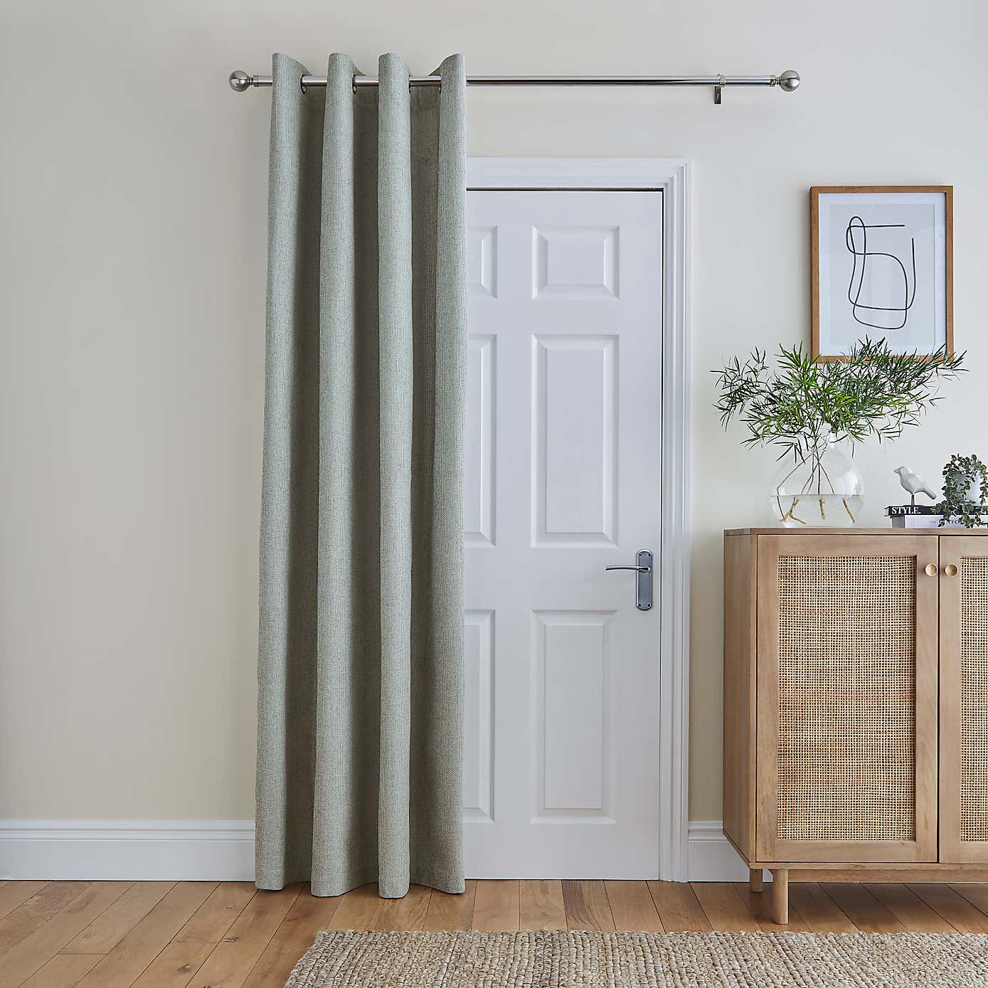 Ensley Chenille Thermal Eyelet Door Curtains