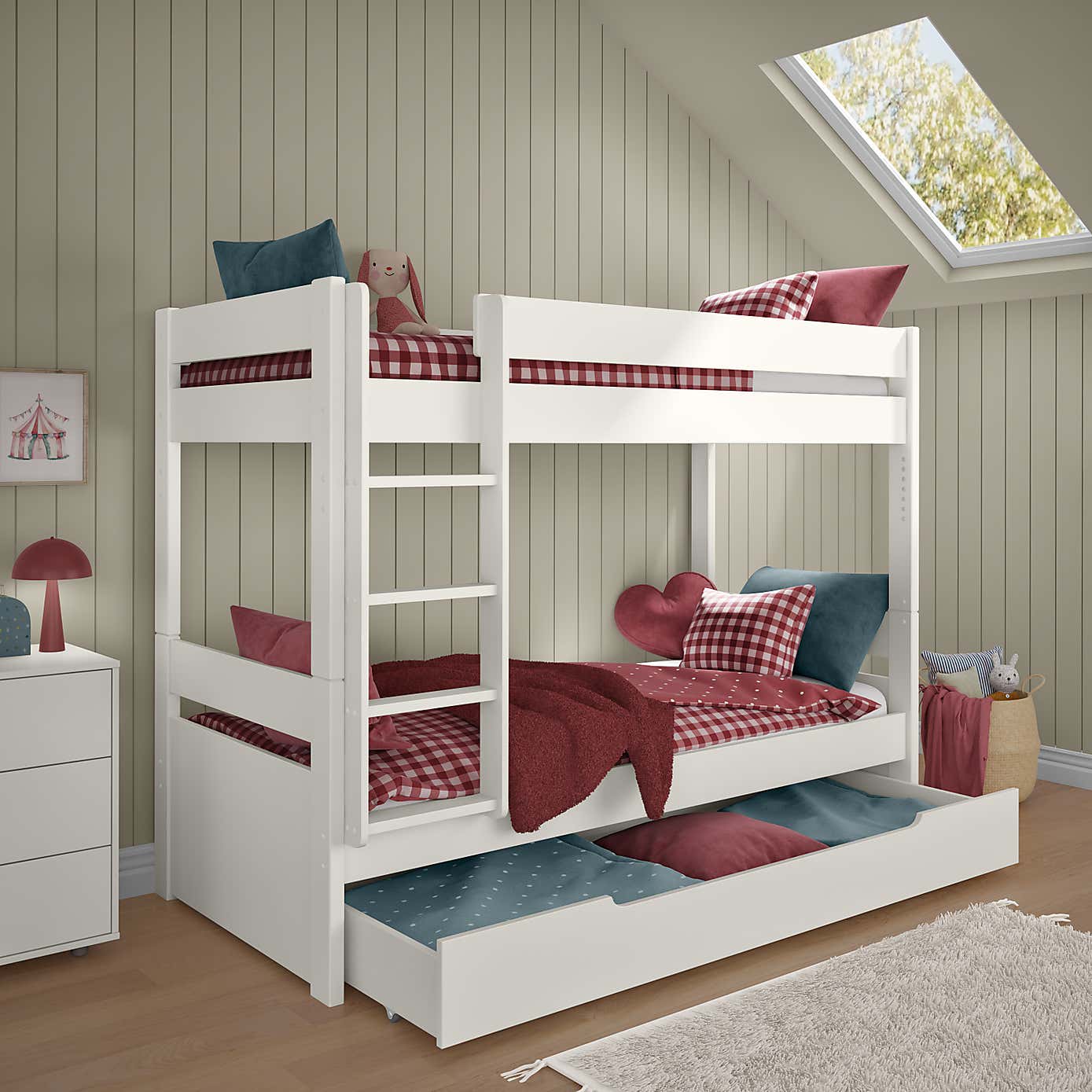Stompa Uno Bunk Bed With Trundle Drawer, Pine