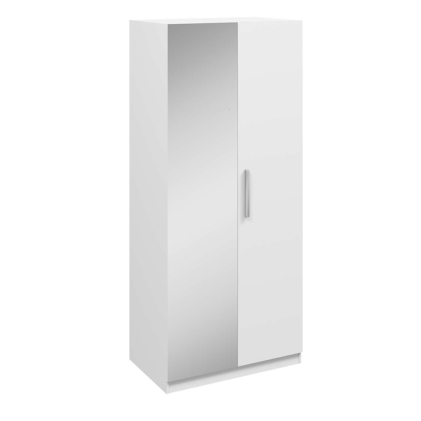 Sudbury Double Wardrobe, White and Grey