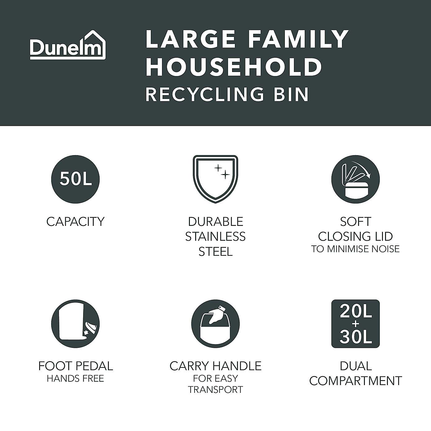2.3 Litre Stainless Steel Recycling Bin