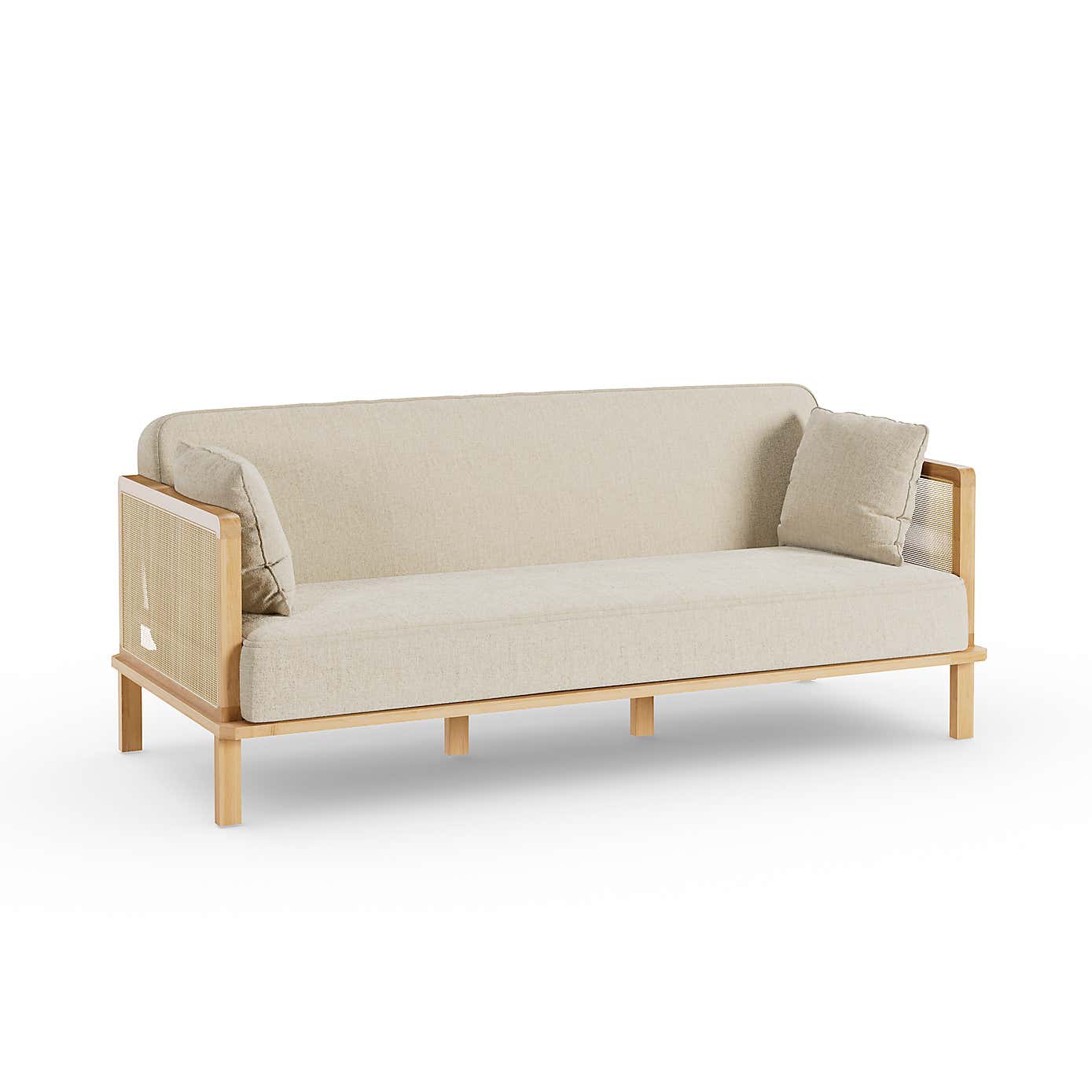 Lila Wicker and Flatweave Clic Clac Double Sofa Bed