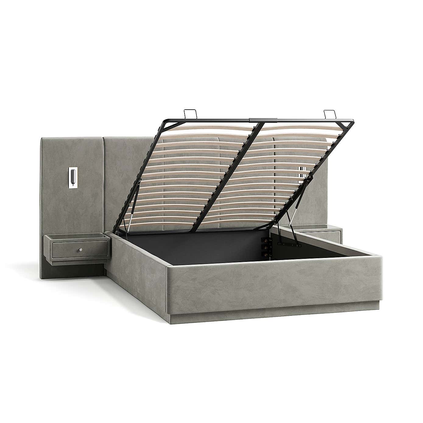 Oversized Hotel Bed Frame, Velvet