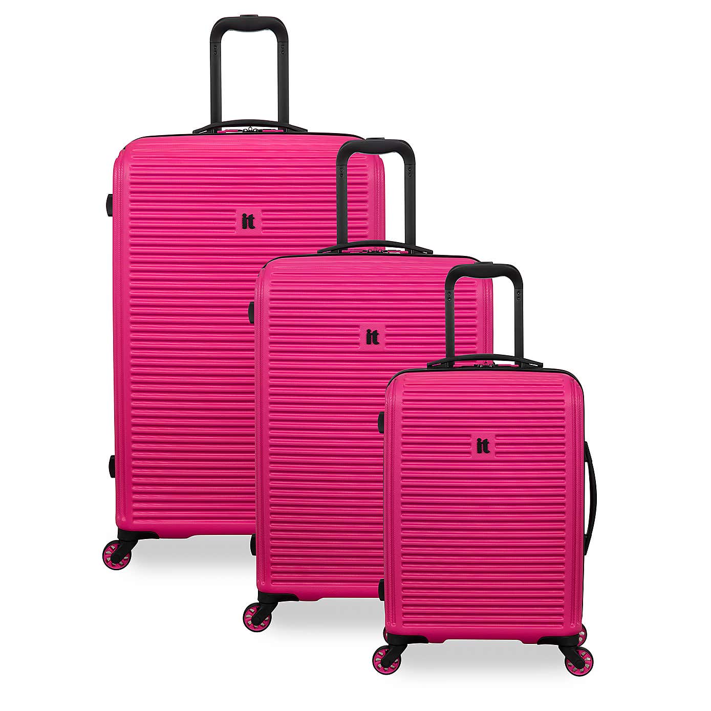 IT Luggage Set of 3 Shutter Hard Shell Suitcases