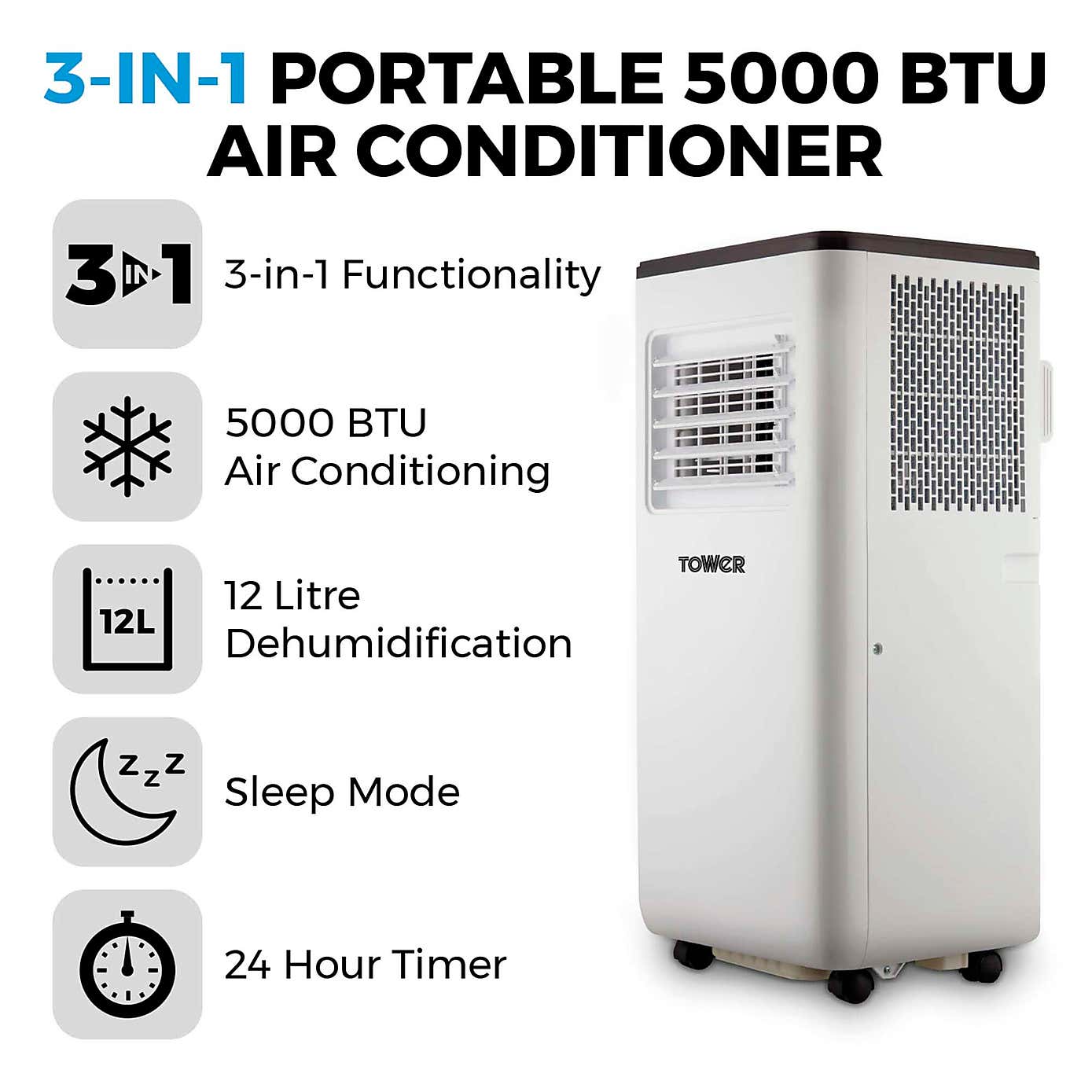 Tower 5000BTU 3-in-1 Air Conditioner