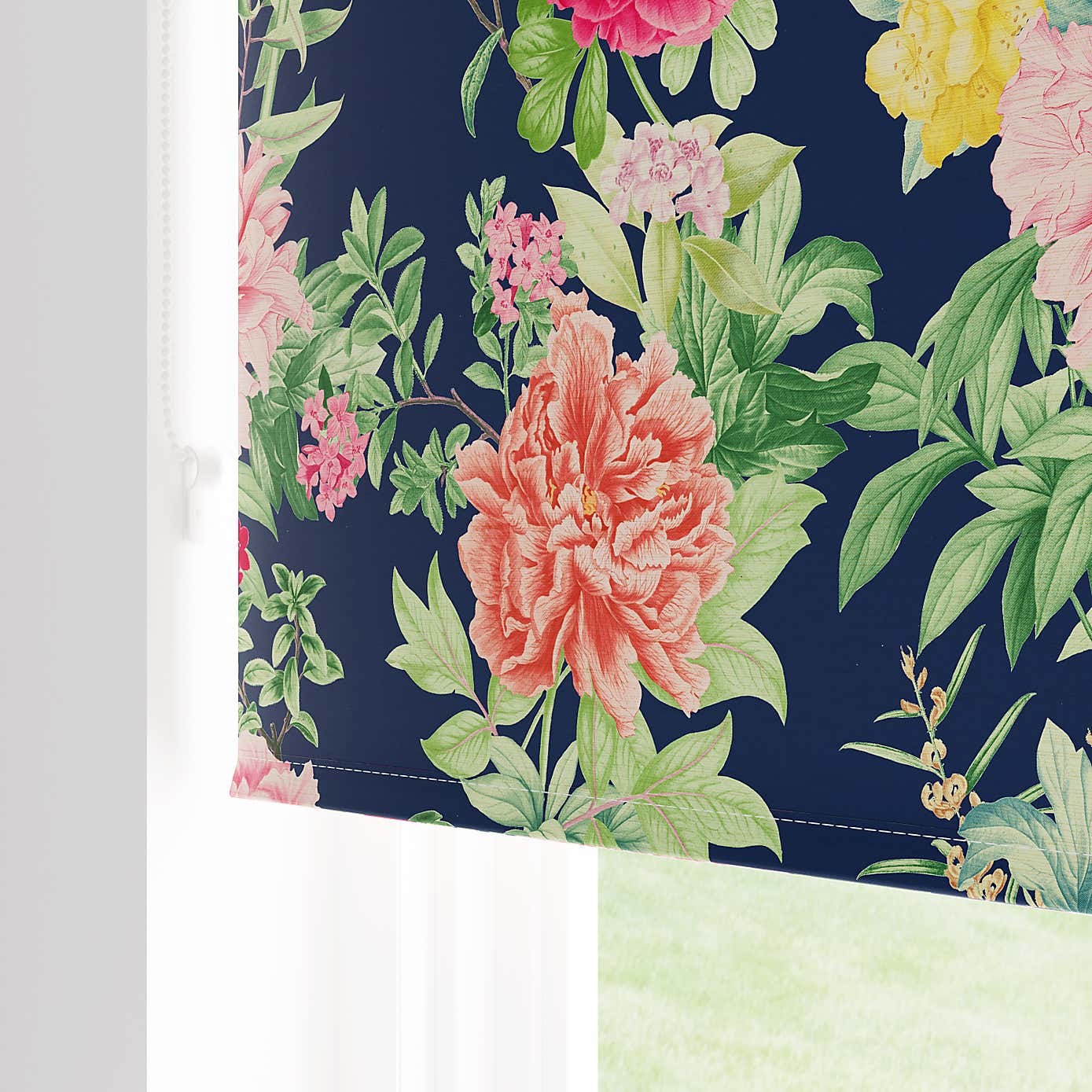 Peony Floral Blackout Roller Blind
