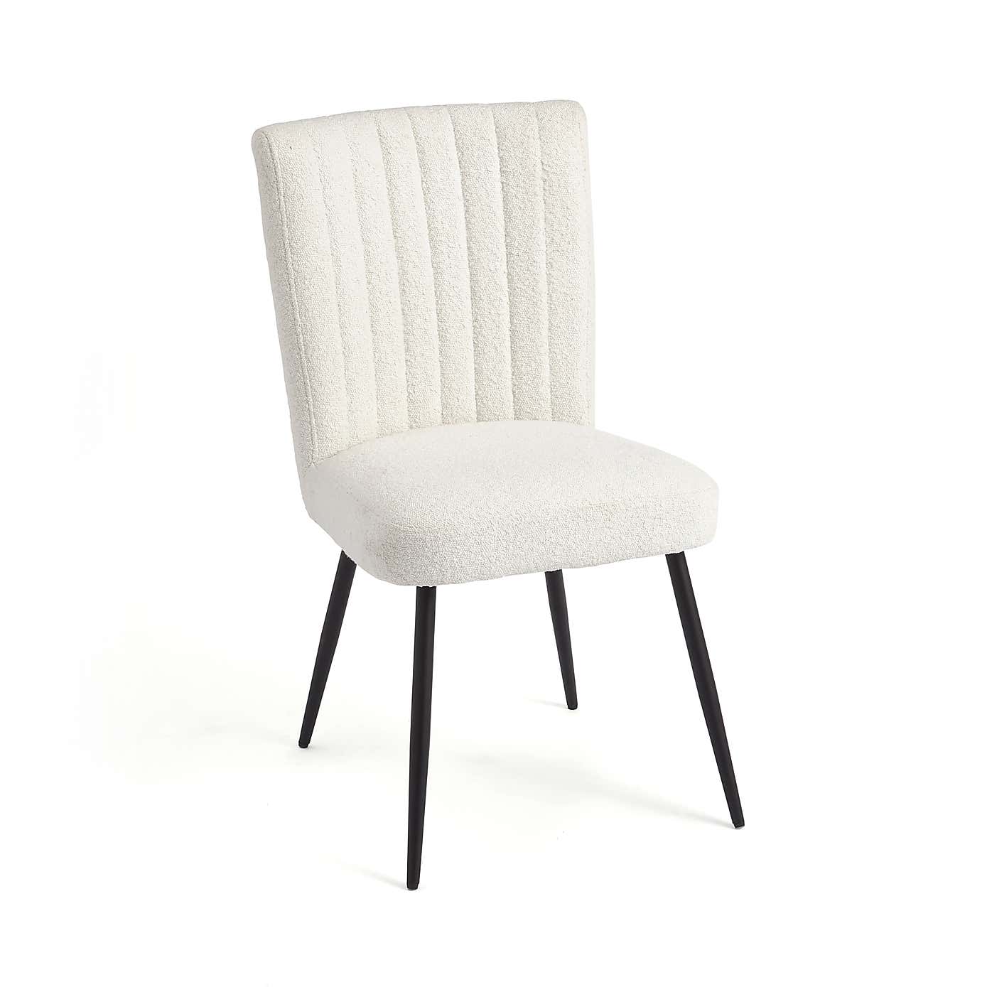 Taylor Dining Chair, Ivory Boucle