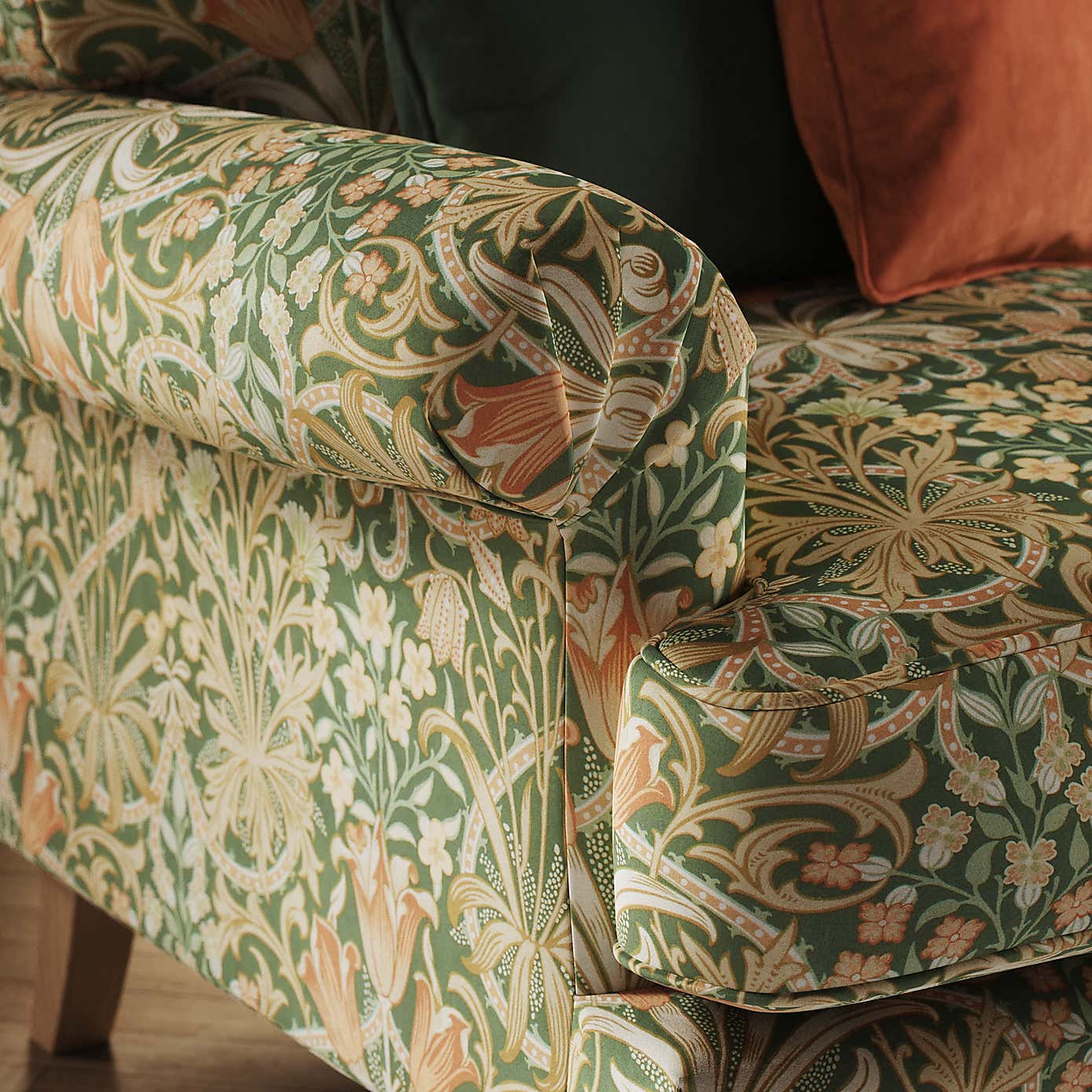 William Morris Woodland Weed Velvet Fabric Sample
