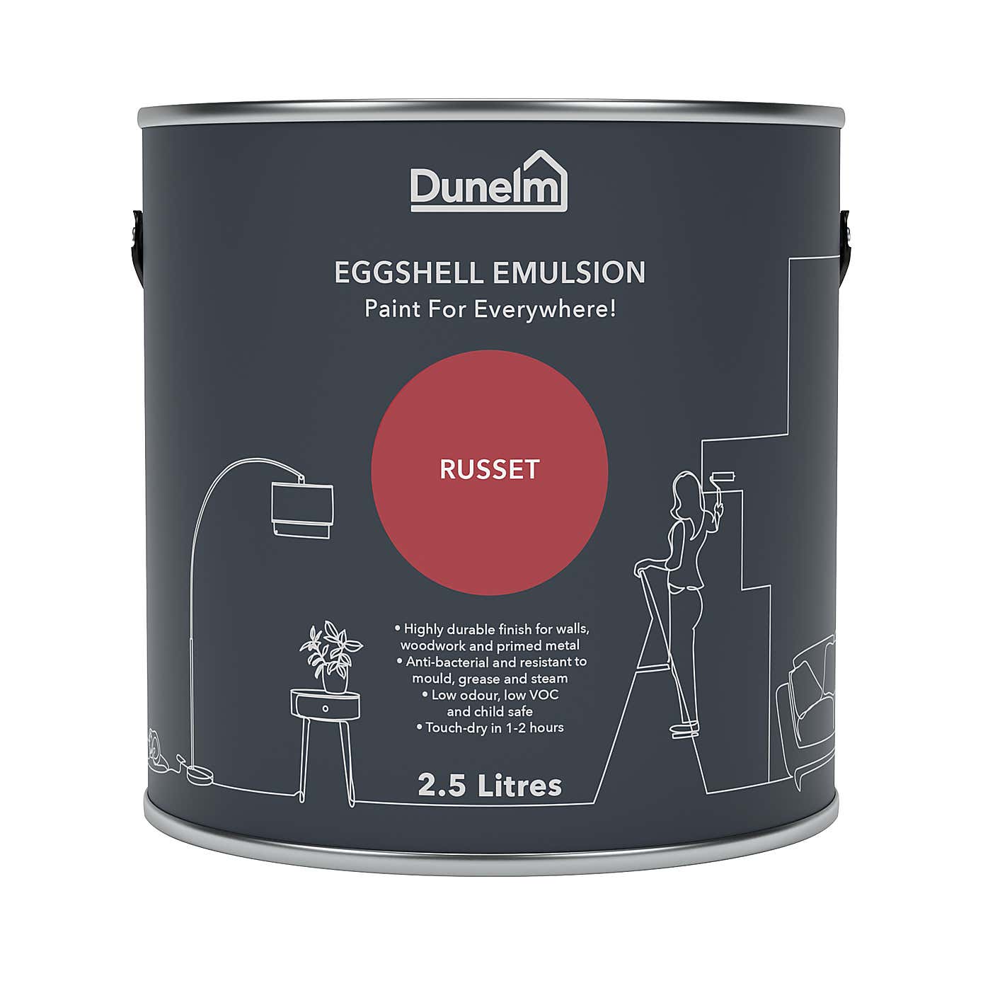Dunelm Russet Eggshell Emulsion Paint