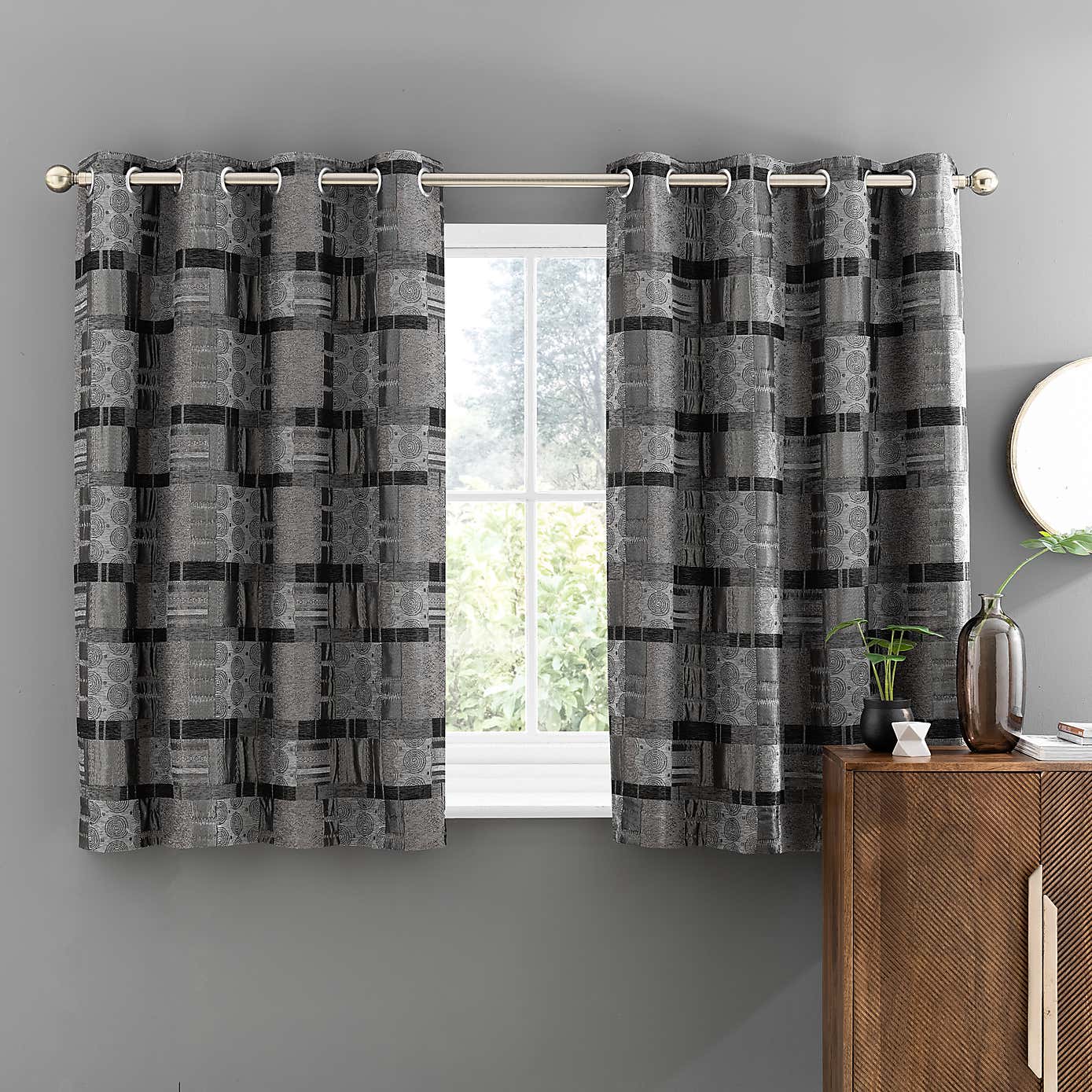 Prague Chenille Eyelet Curtains