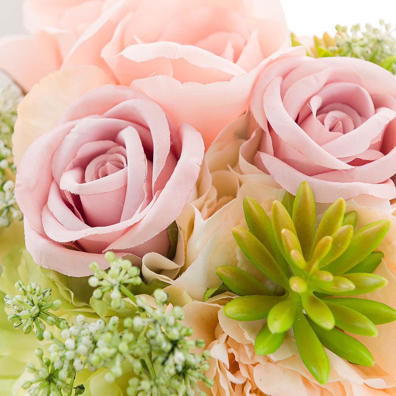 Artificial Cream Rose and Hydrangea Bouquet