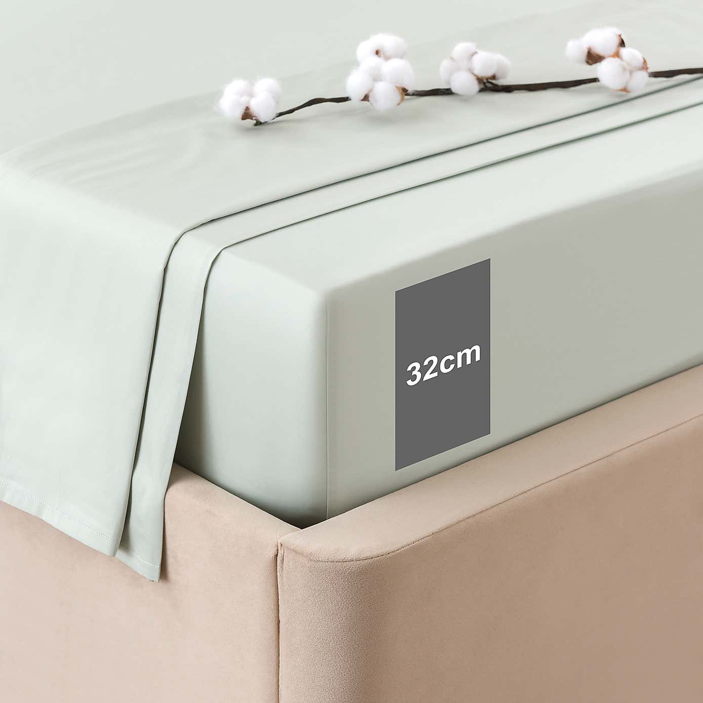 Dorma 300 Thread Count 100% Cotton Sateen Plain Fitted Sheet