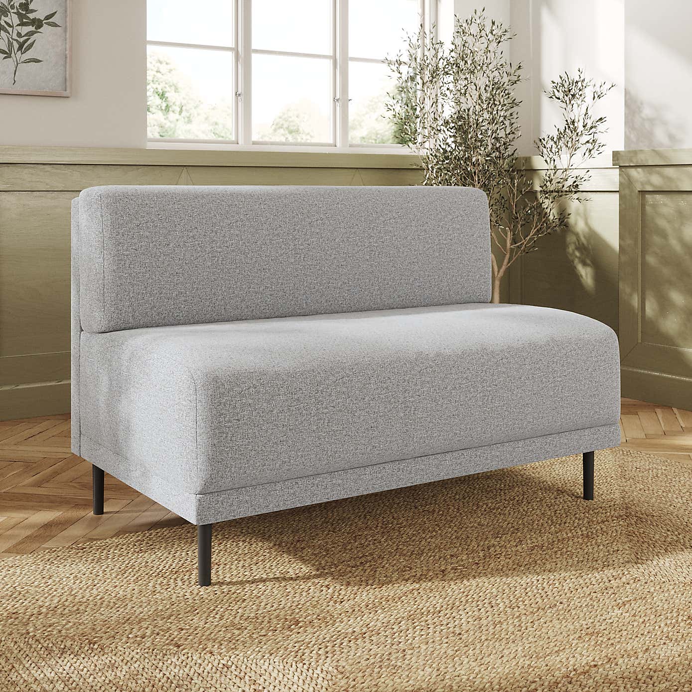 Mae Long Dining Bench, Textured Weave