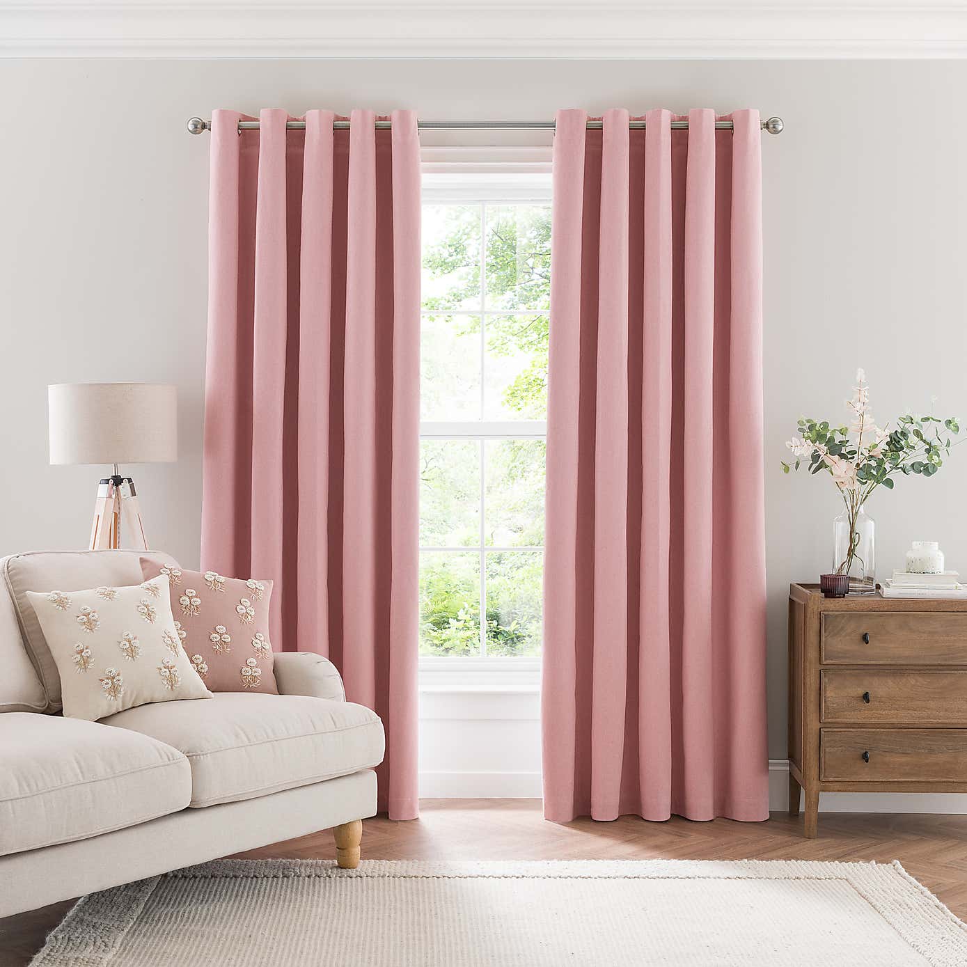 Luna Brushed Blackout Eyelet Curtains