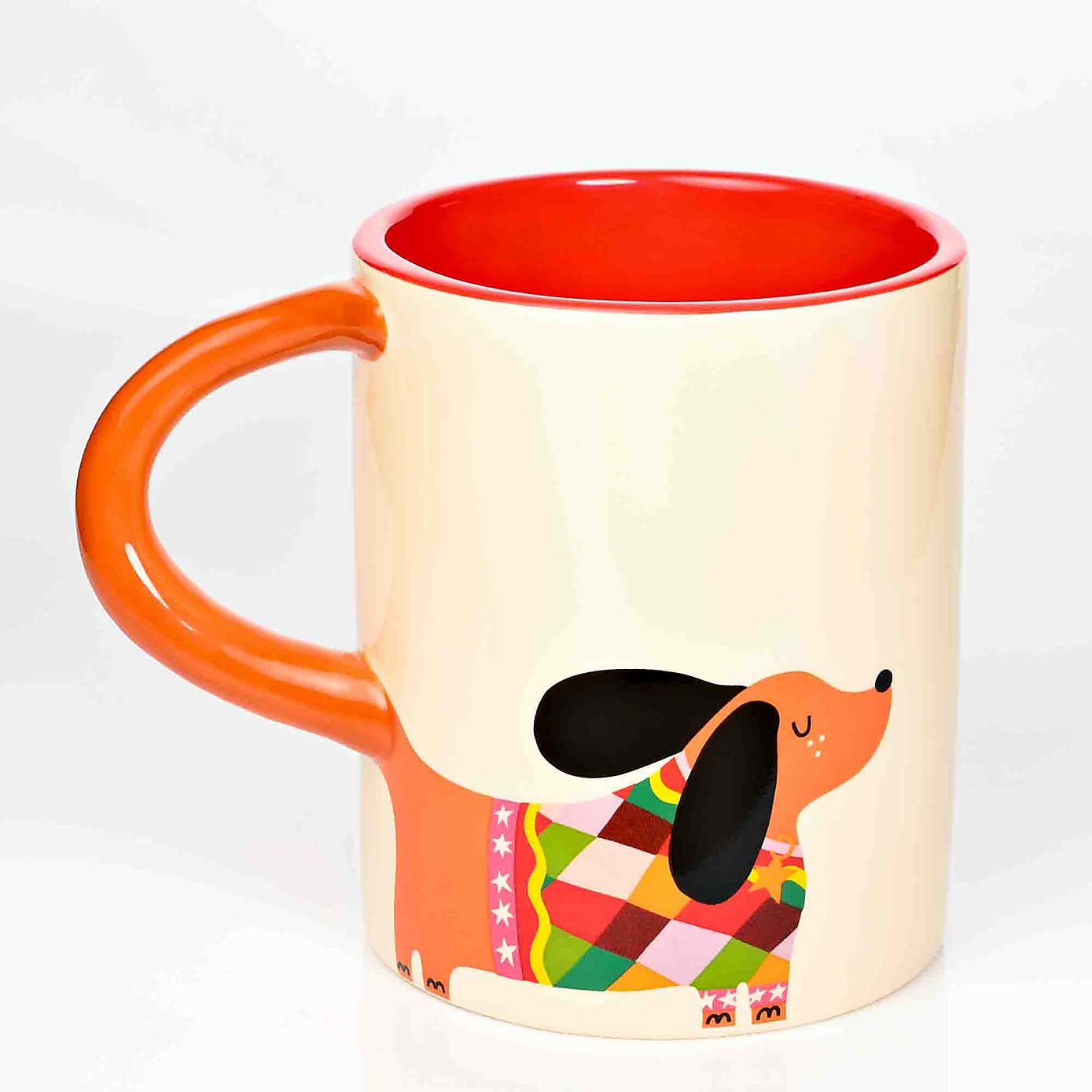 Raspberry Blossom Dog Mug with 3D Handle