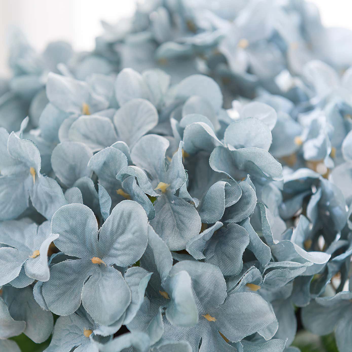 Artificial Teal Hydrangeas in Ceramic Plant Pot