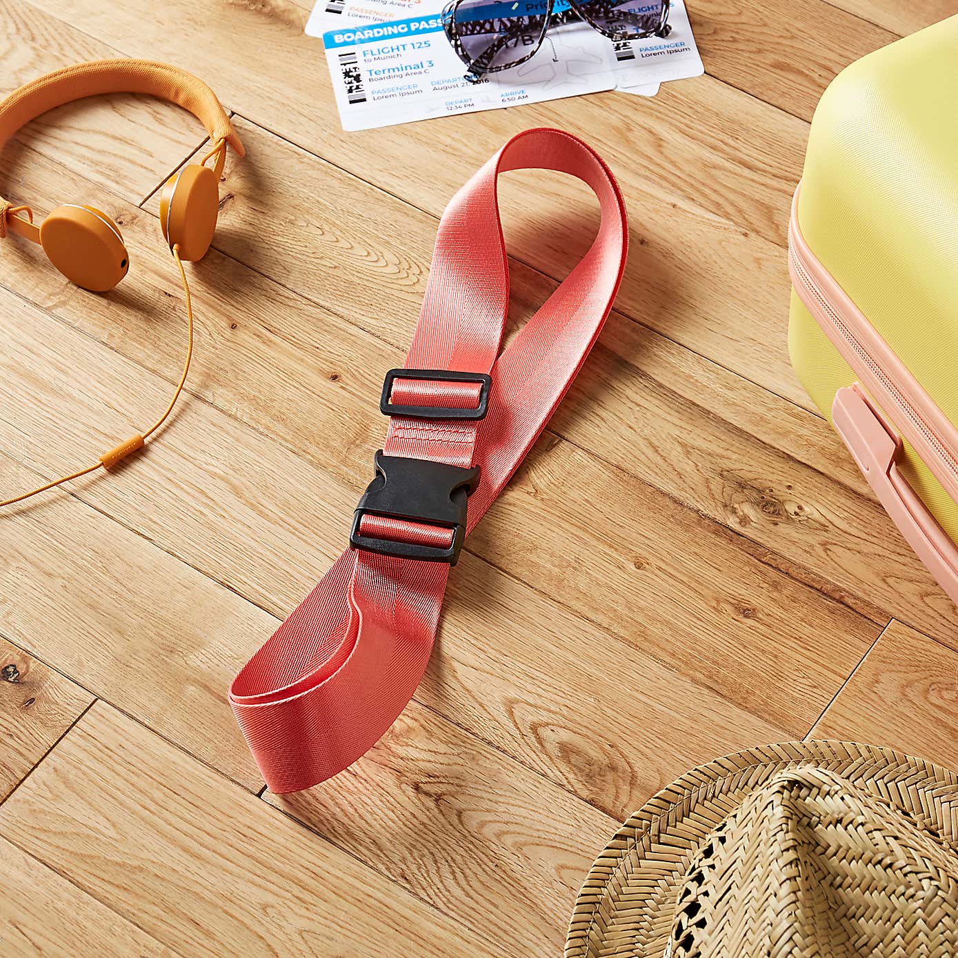 Coral Luggage Strap
