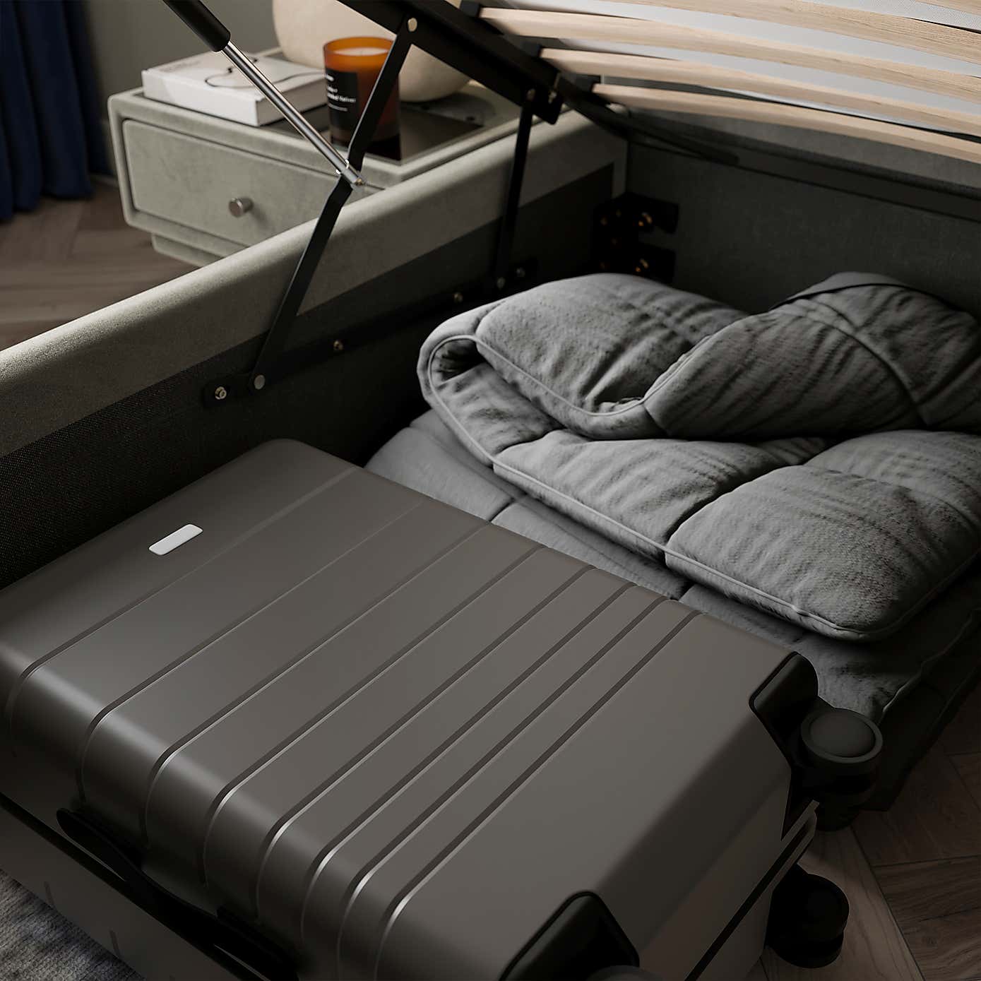 Oversized Hotel Bed Frame, Velvet