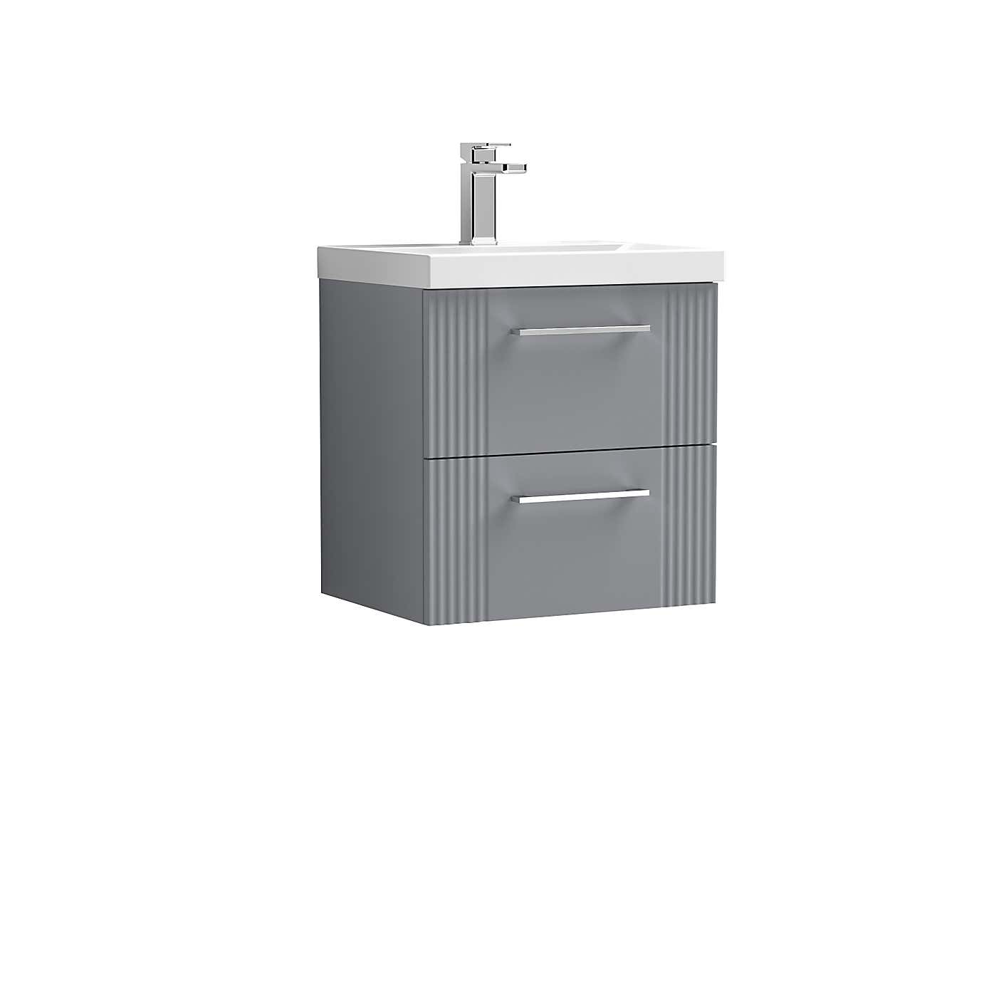 Deco Wall Mounted 2 Drawer Vanity Unit with Basin