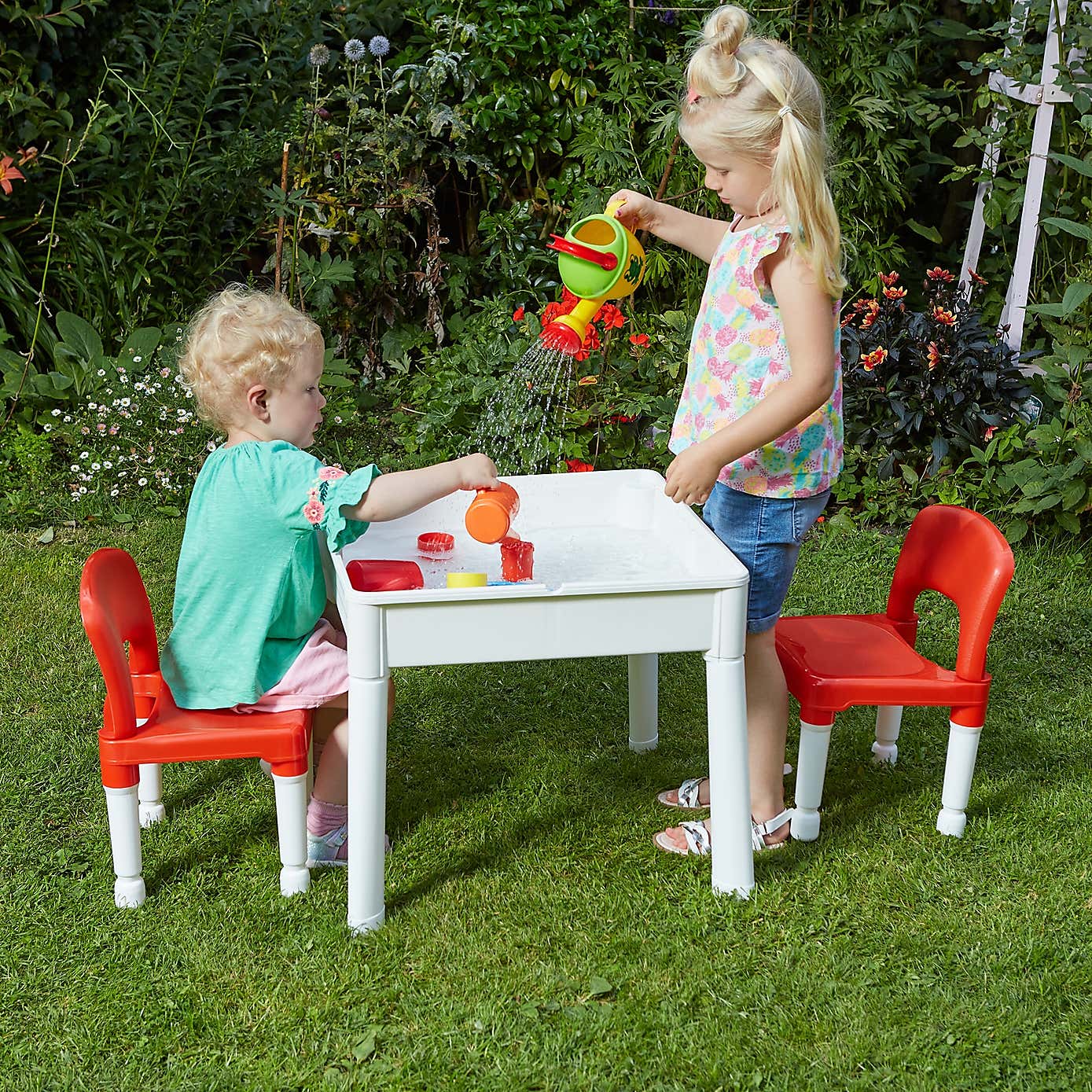 Liberty House Kids 6 In 1 Activity Table And Two Chairs Set