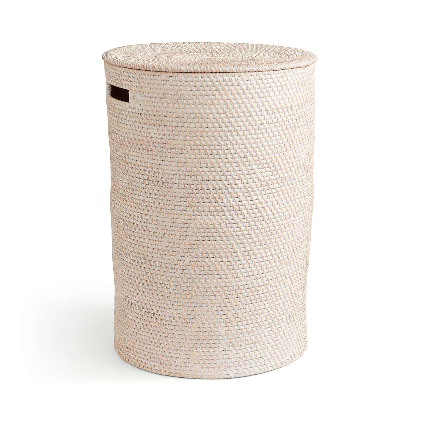 The Edited Life Rattan White Wash Laundry Basket