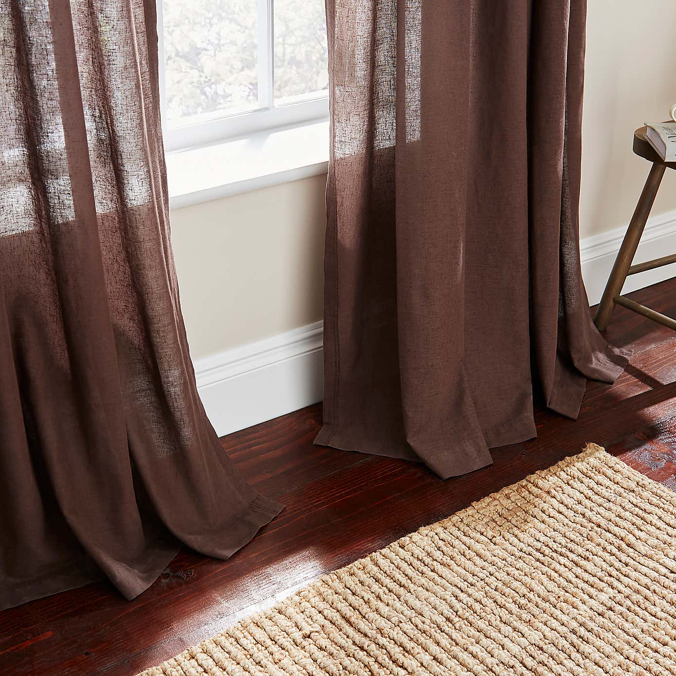 Cotton Linen Slot Top Voile Curtains