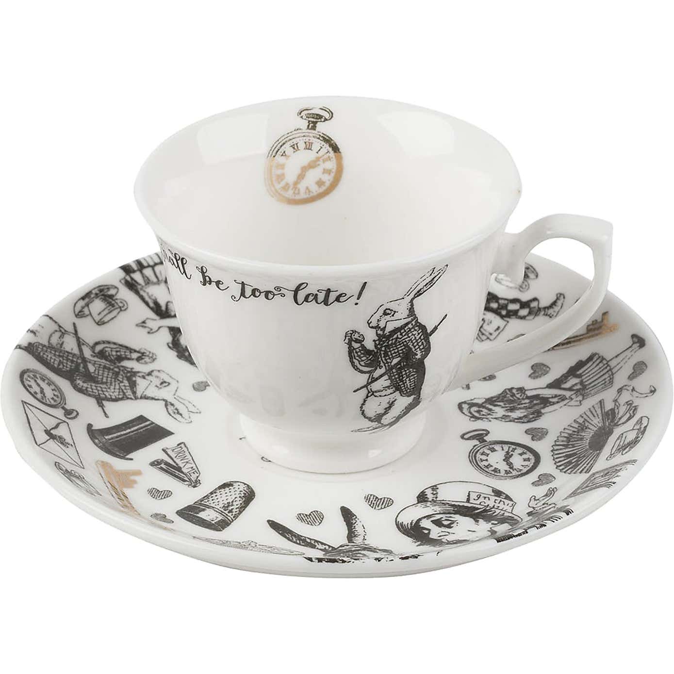 Alice in Wonderland Espresso Cup and Saucer