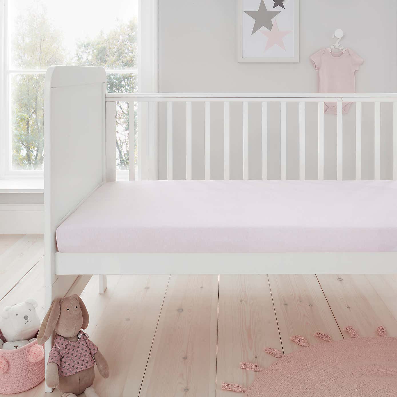 Pack of 2 Jersey Pink Bunny Fitted Sheets