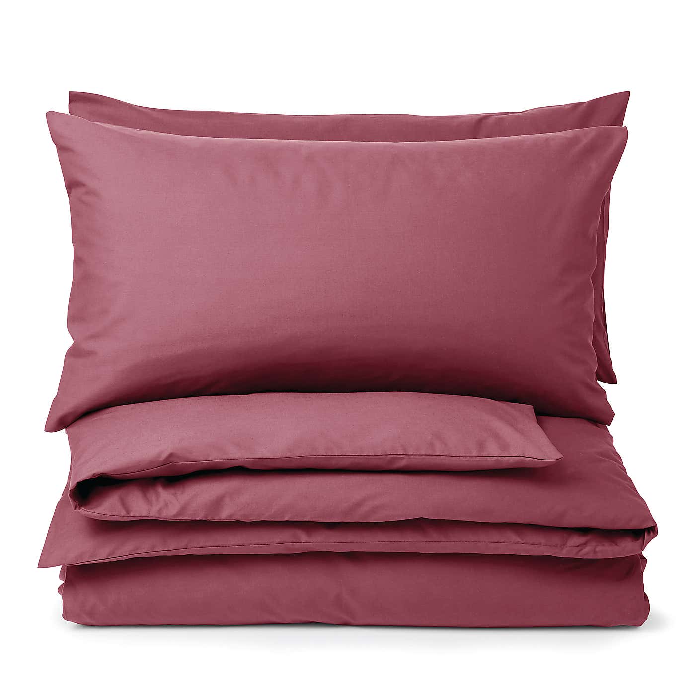 Non Iron Plain Dye Claret Housewife Pillowcase Pair