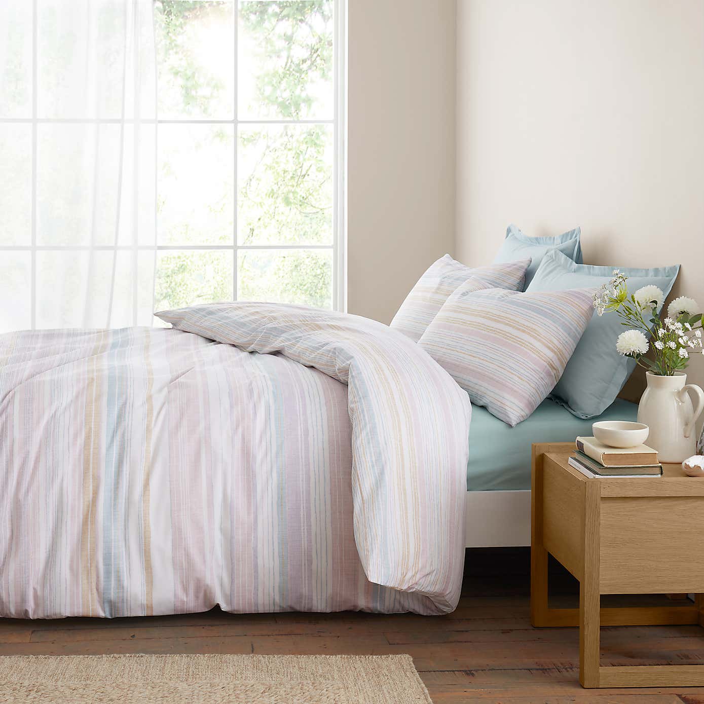 Washy Stripe Cotton TENCEL™ Duvet Cover & Pillowcase Set