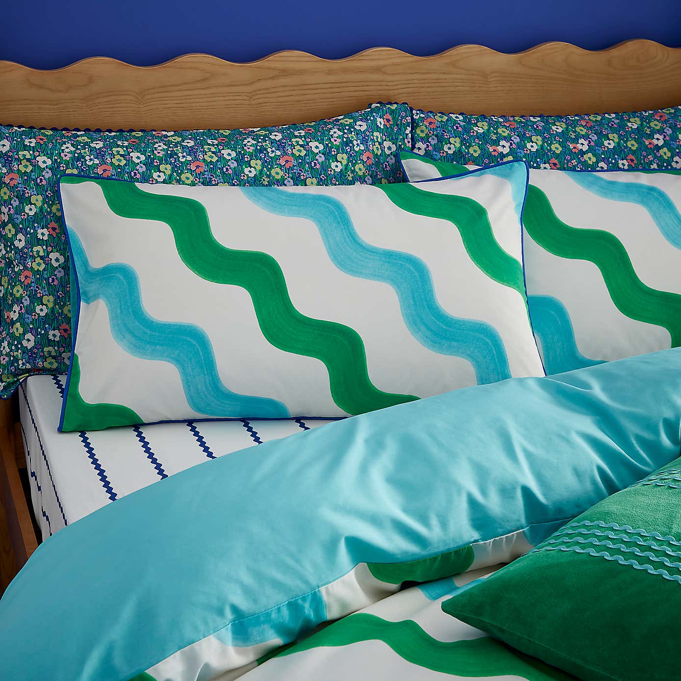 Sophie Robinson Hazy Wave 100% Cotton Duvet Cover & Pillowcase Set