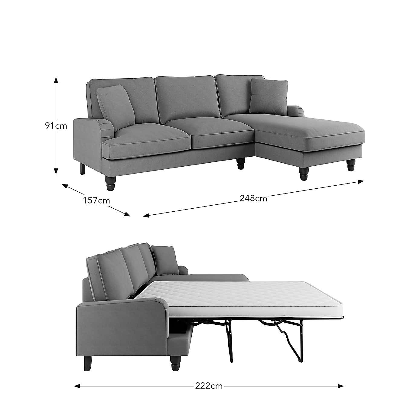 Beatrice Flatweave Corner Storage Sofa Bed