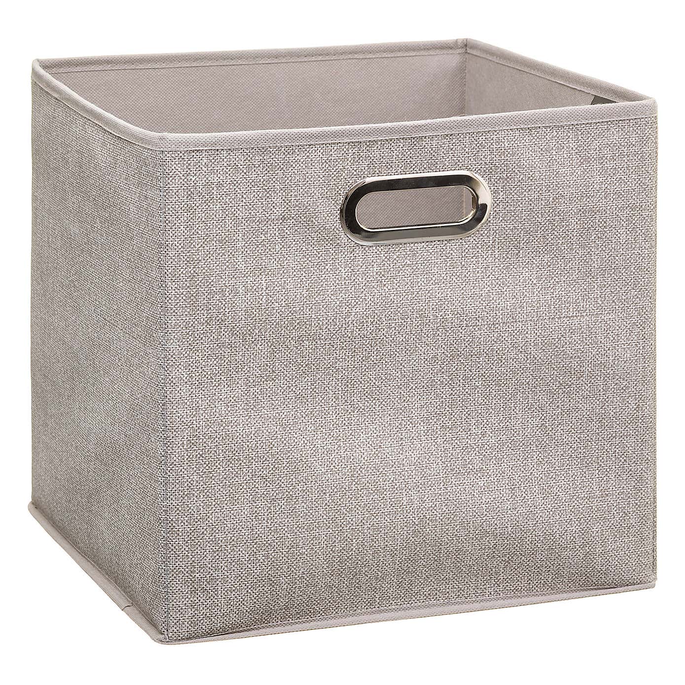 Mix and Modul Set of 2 Linen Effect Cube Storage Boxes