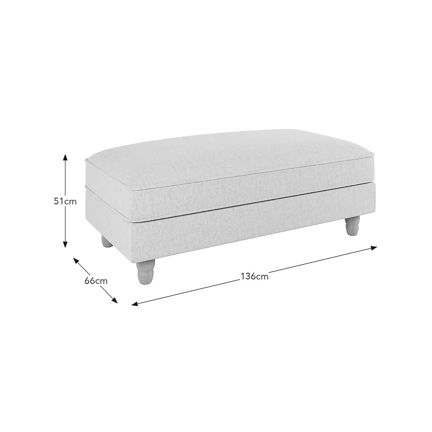 Beatrice Luna Long Footstool with Storage